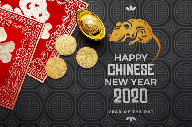 Beautiful Happy Chinese New Year Mock-Up Psd