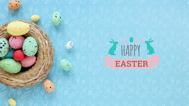 Beautiful Happy Easter Concept Psd