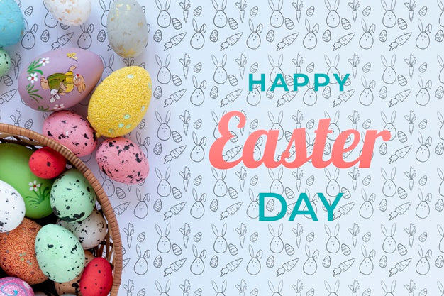 Beautiful Happy Easter Concept Psd