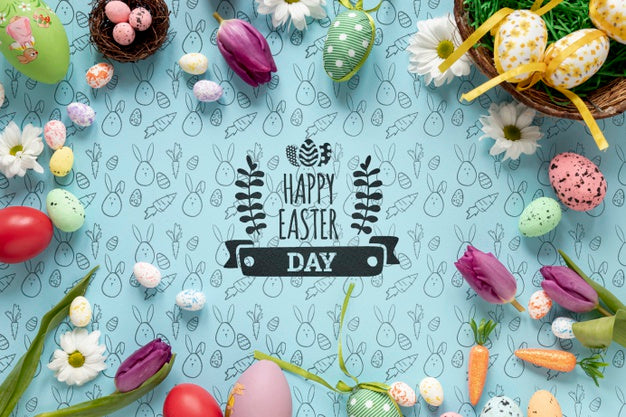 Beautiful Happy Easter Concept Psd