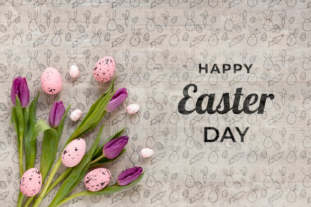 Beautiful Happy Easter Concept Psd