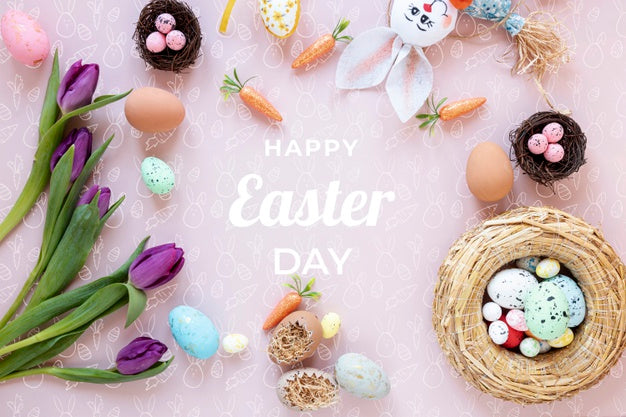 Beautiful Happy Easter Concept Psd