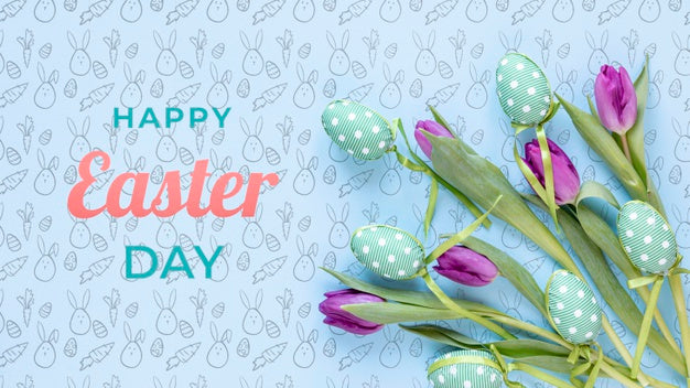 Beautiful Happy Easter Concept Psd