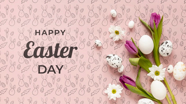 Beautiful Happy Easter Concept Psd
