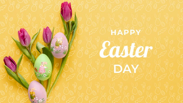 Beautiful Happy Easter Concept Psd