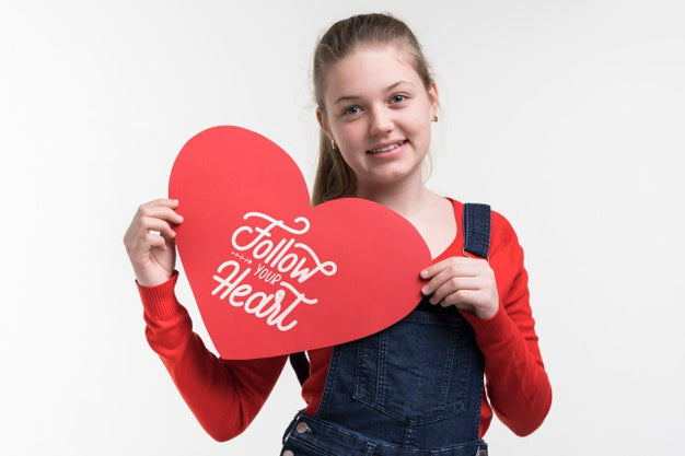 Beautiful Kid'S Love Concept Psd