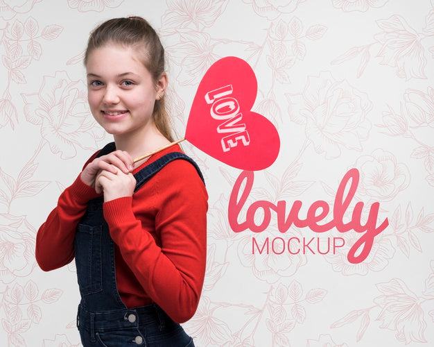 Beautiful Kid'S Love Concept Psd