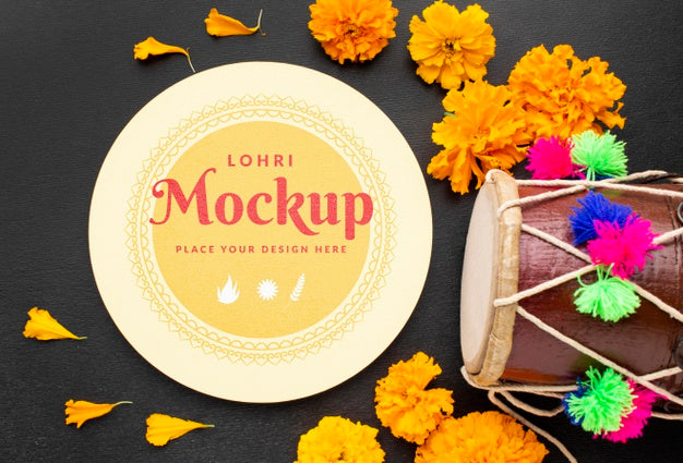 Beautiful Lohri Concept Mock-Up Psd