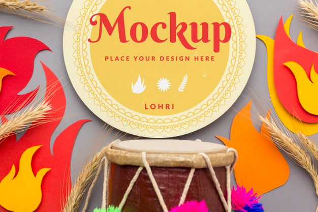 Beautiful Lohri Concept Mock-Up Psd