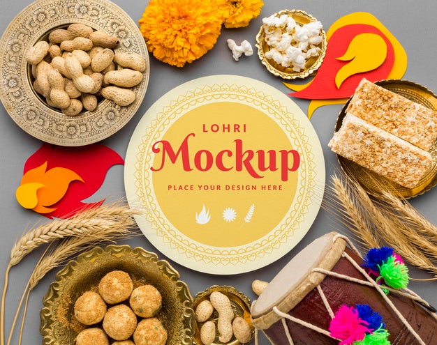 Beautiful Lohri Concept Mock-Up Psd