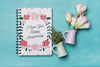 Beautiful Notebook Cover Mockup With Floral Decoration Psd