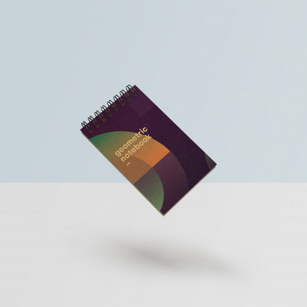 Beautiful Notebook Mockup In Geometric Style Psd Psd