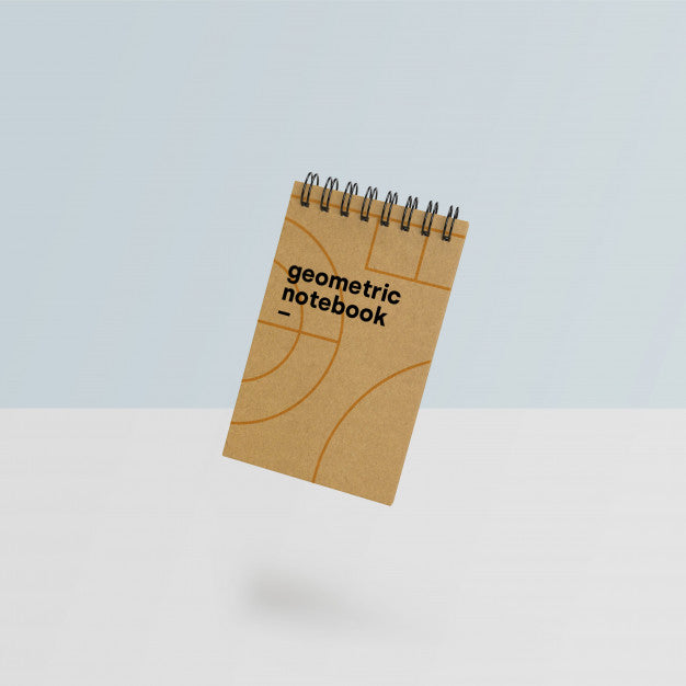 Beautiful Notebook Mockup In Geometric Style Psd Psd