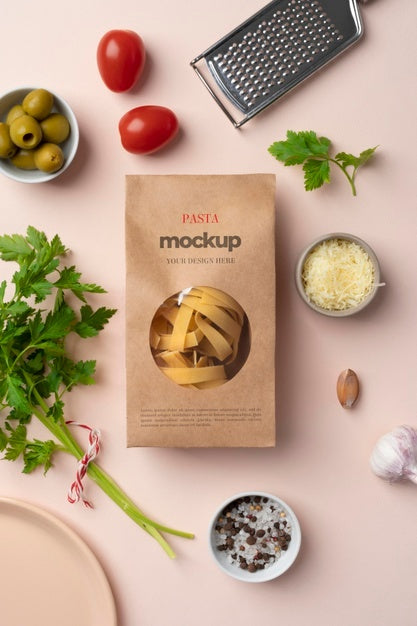 Beautiful Pasta Packaging Mockup Psd