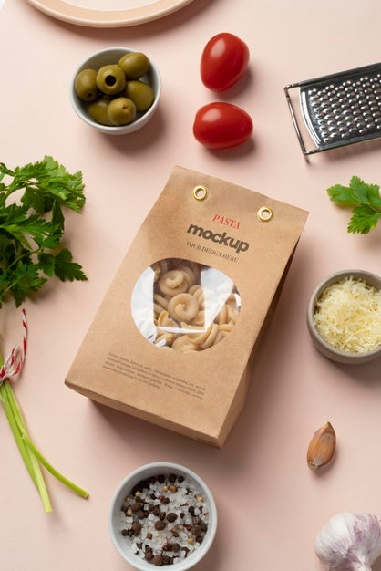 Beautiful Pasta Packaging Mockup Psd