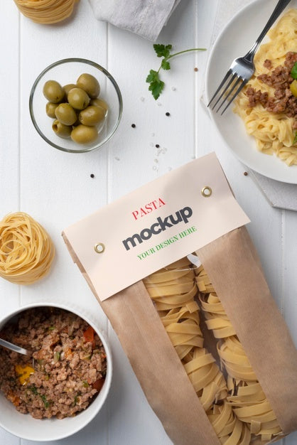 Beautiful Pasta Packaging Mockup Psd