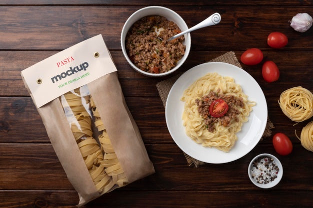 Beautiful Pasta Packaging Mockup Psd