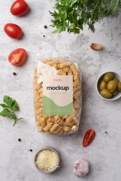 Beautiful Pasta Packaging Mockup Psd