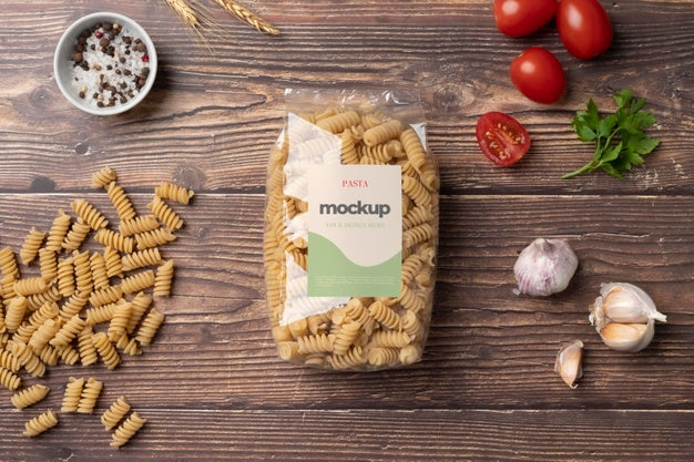 Beautiful Pasta Packaging Mockup Psd