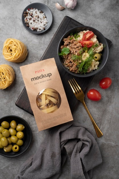 Beautiful Pasta Packaging Mockup Psd