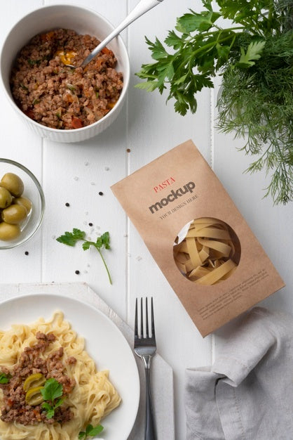 Beautiful Pasta Packaging Mockup Psd