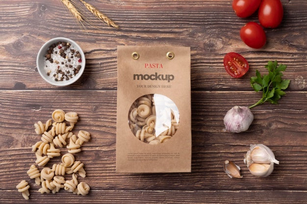 Beautiful Pasta Packaging Mockup Psd