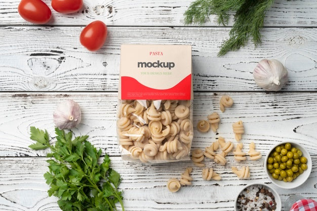 Beautiful Pasta Packaging Mockup Psd