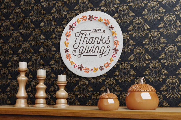 Beautiful Plate Design For Thanksgiving Day Psd