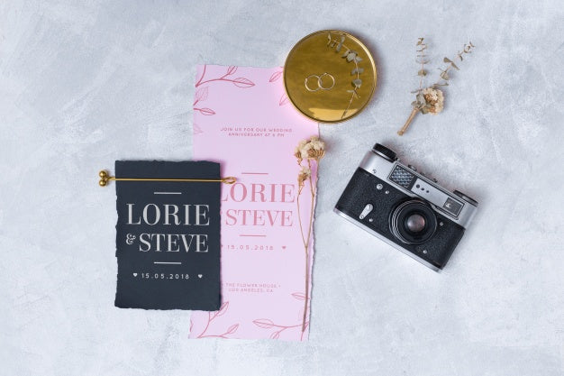 Beautiful Save The Date Card Mockup Psd