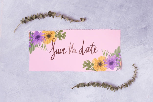 Beautiful Save The Date Card Mockup Psd