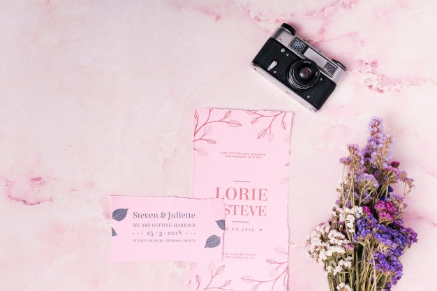 Beautiful Save The Date Card Mockup Psd