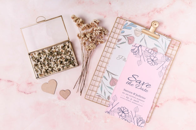 Beautiful Save The Date Card Mockup Psd