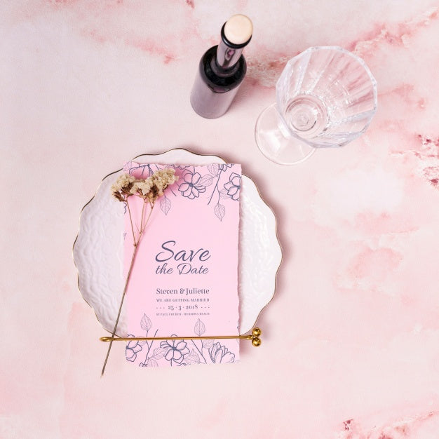 Beautiful Save The Date Card Mockup Psd