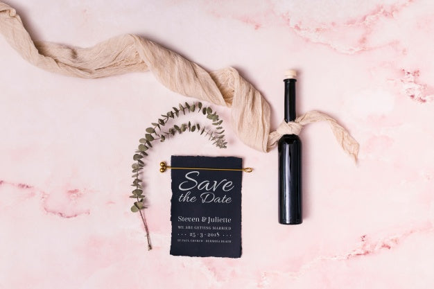 Beautiful Save The Date Card Mockup Psd