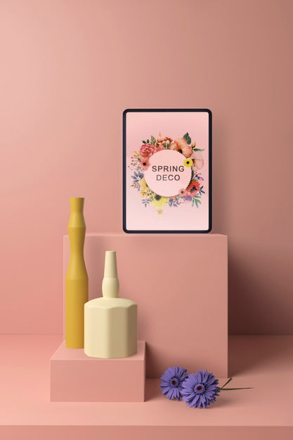 Beautiful Spring Deco Concept Mock-Up Psd