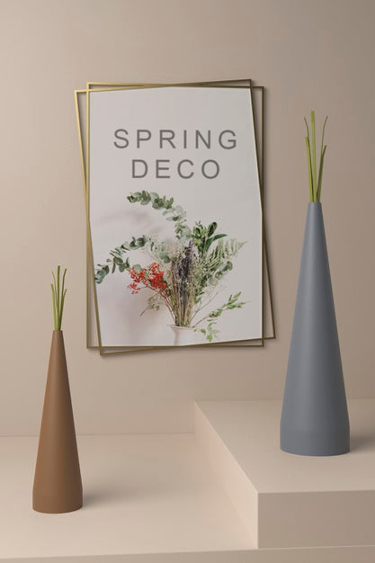 Beautiful Spring Deco Concept Mock-Up Psd