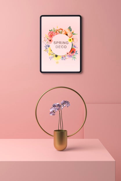 Beautiful Spring Deco Concept Mock-Up Psd