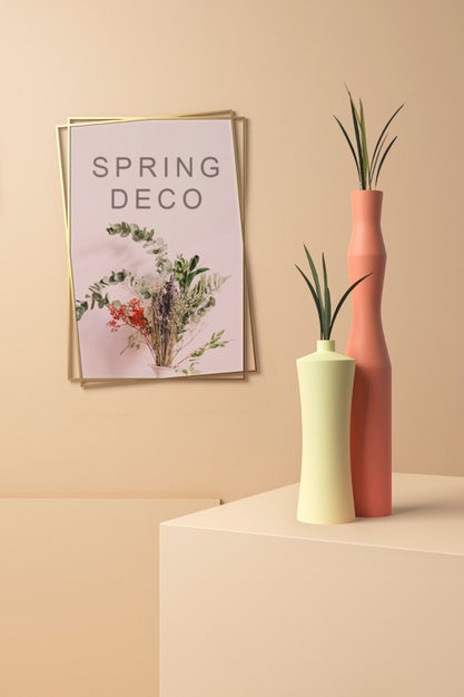 Beautiful Spring Deco Concept Mock-Up Psd