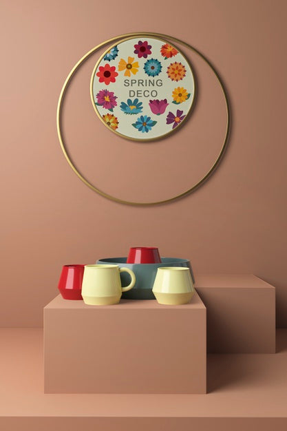 Beautiful Spring Deco Concept Mock-Up Psd