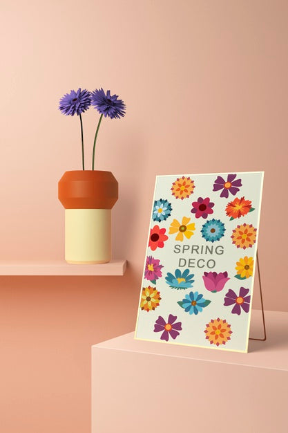 Beautiful Spring Deco Concept Mock-Up Psd