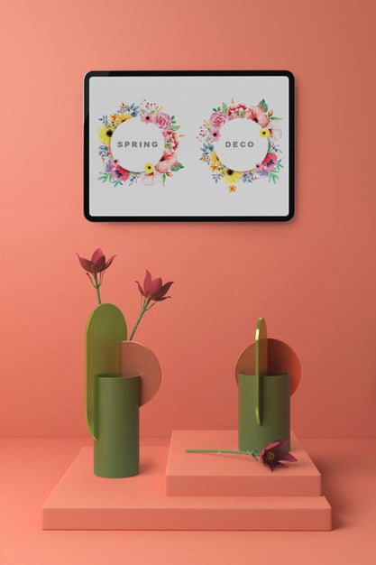 Beautiful Spring Deco Concept Mock-Up Psd