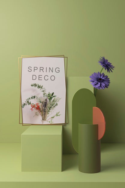 Beautiful Spring Deco Concept Mock-Up Psd