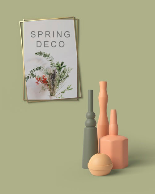 Beautiful Spring Deco Concept Mock-Up Psd