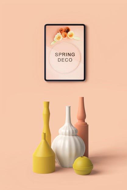 Beautiful Spring Deco Concept Mock-Up Psd