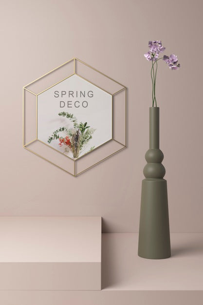 Beautiful Spring Deco Concept Mock-Up Psd
