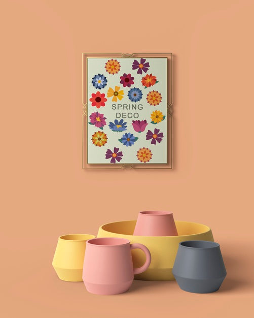 Beautiful Spring Deco Concept Mock-Up Psd