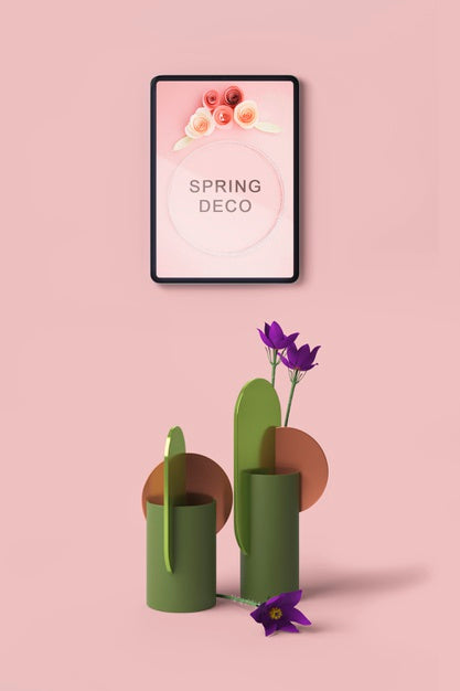 Beautiful Spring Deco Concept Mock-Up Psd