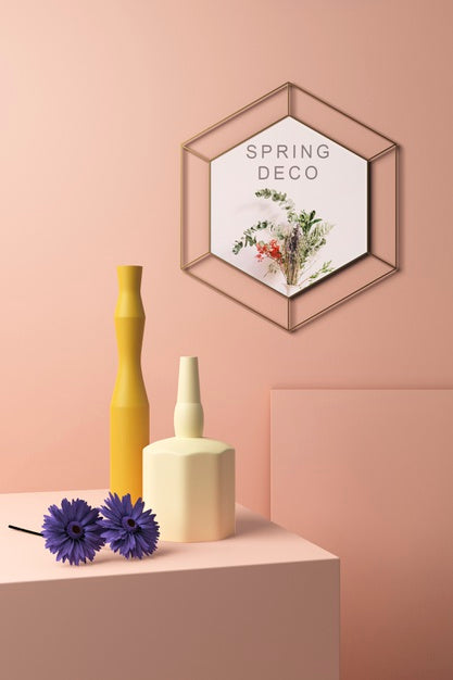 Beautiful Spring Deco Concept Mock-Up Psd