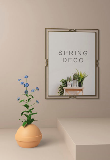 Beautiful Spring Deco Concept Mock-Up Psd