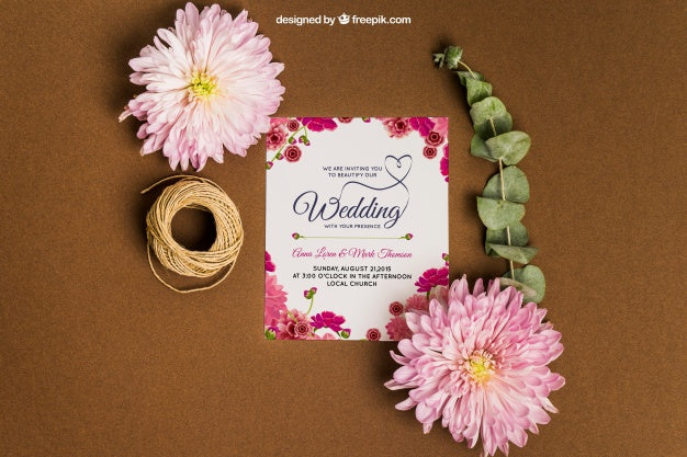 Beautiful Stationery Wedding Mockup Psd